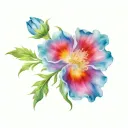 Aster grandma sapphire tattoo design idea