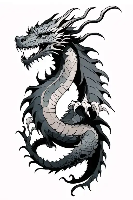 Dragon wrapped around arm tattoo design idea