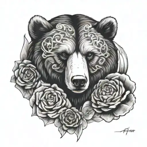 Help me come up with a tattoo to fill my sleeve. It should contain Kamchatka, Japanese cars, a bear, money and guns tattoo design idea