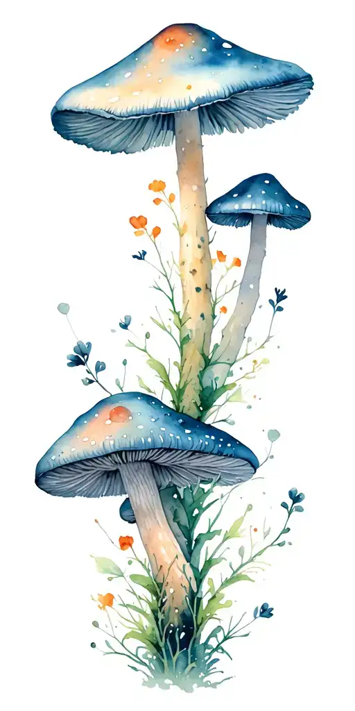 Mushroom forest tattoo design idea