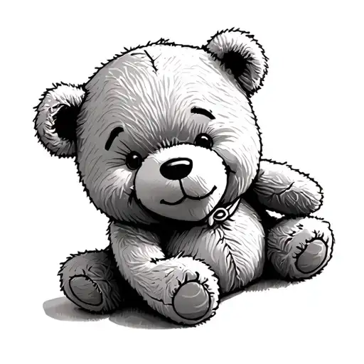 win the pooh stitched teddy bear  tattoo design idea