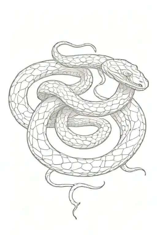 Snake and Eel tattoo design idea