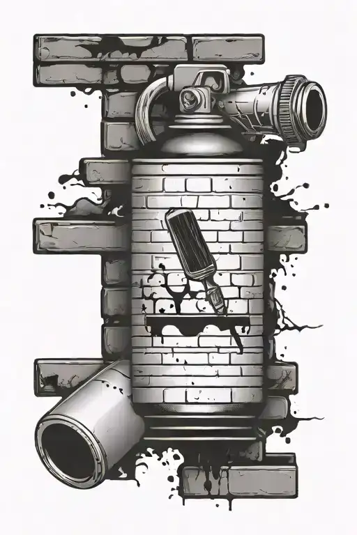 spray paint on a brick wall tattoo design idea