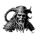 Davy Jones Posideon Statue tattoo design idea