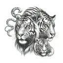 monkey and tiger tattoo design idea