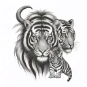 monkey and tiger tattoo design idea