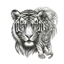 monkey and tiger tattoo design idea