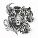 monkey and tiger tattoo design idea