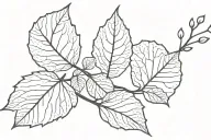 aspen branch leaf tattoo design idea
