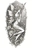 Fairy outline tattoo design idea