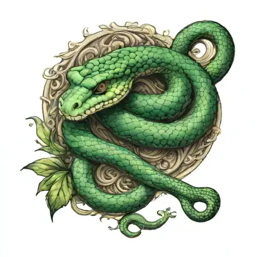 Slytherin snake ambition cunning pride tattoo design idea