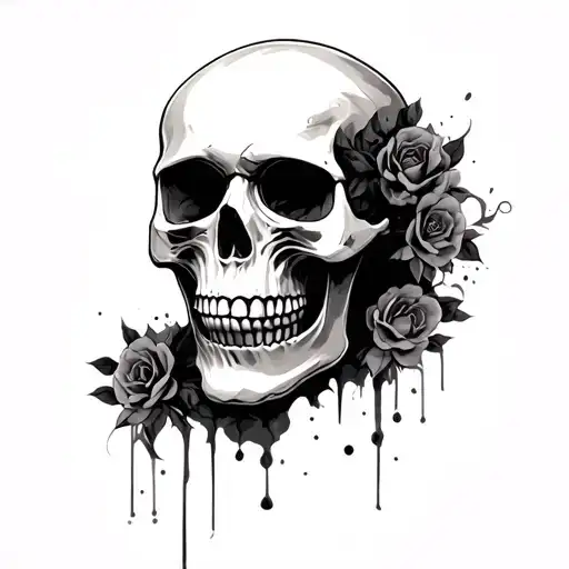 skull face tattoo design idea