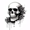 skull face tattoo design idea