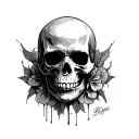 skull face tattoo design idea