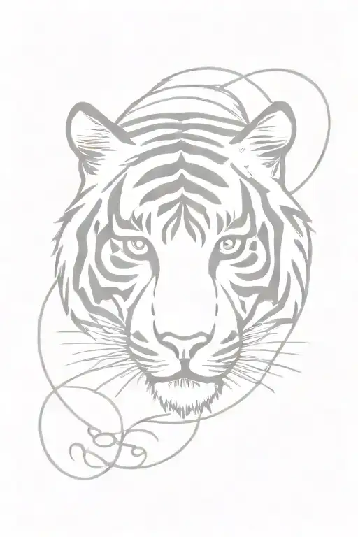 tiger, cancer zodiac sign, highs and lows tattoo design idea
