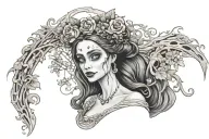 the corpse bride smiling  tattoo design idea