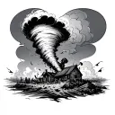 tornado destroying everything  tattoo design idea