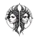 virgo and libra zodiac sign tattoo design idea