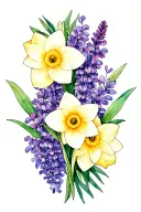 Daffodils, Lilacs and Azaleas tattoo design idea