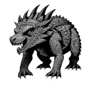 Mayan Pattern Chupacabra tattoo design idea