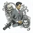 Korean drama two face tattoo design idea