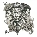 Korean drama two face tattoo design idea