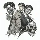 Korean drama two face tattoo design idea