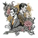 Korean drama two face tattoo design idea
