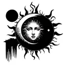Sun And Moon tattoo design idea