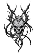 demonic symbols intertwined tattoo design idea
