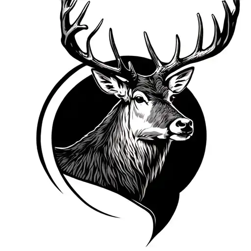 Scottish stag tattoo design idea