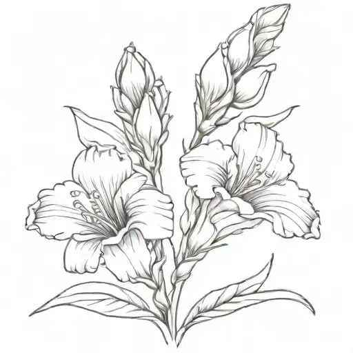 snapdragon flower tattoo design idea