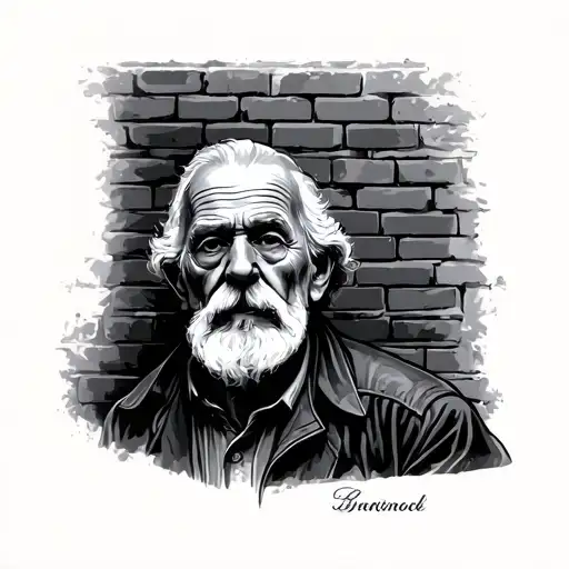 passed grandpa laid brick tattoo design idea
