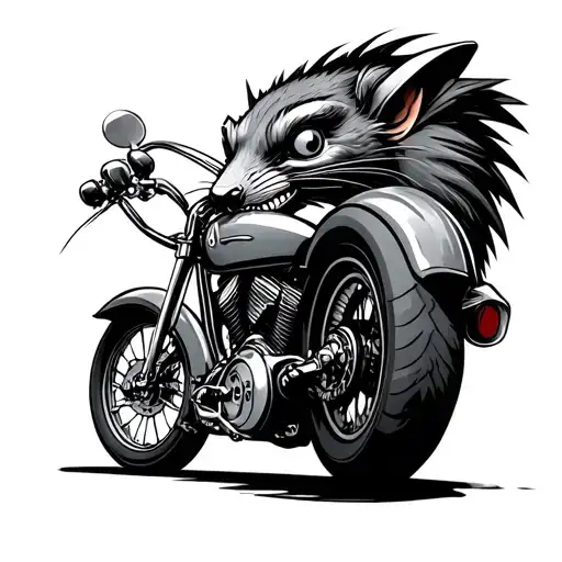 rat fink on motorcycle tattoo design idea