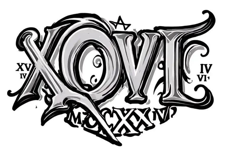 "XXVI • VIII • MCMLXXXV" Love tattoo design idea