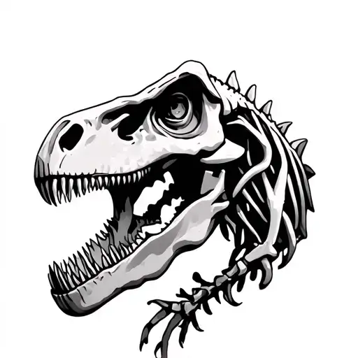 dinosaur skeleton tattoo design idea