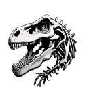 dinosaur skeleton tattoo design idea