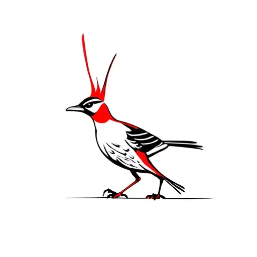 Roadrunner Running Red and Black tattoo design idea