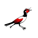 Roadrunner Running Red and Black tattoo design idea