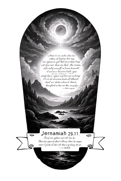 I want a half sleeve tattoo representing the biblical verse jeremiah 29:11 tattoo design idea