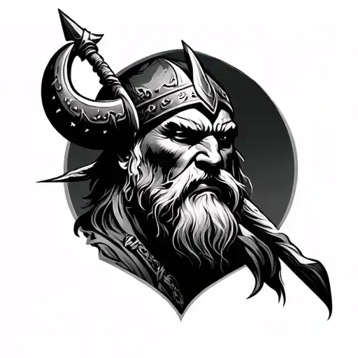 viking style with rave scene tattoo design idea
