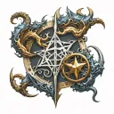 MTG phyrexian symbol tattoo design idea