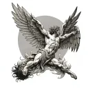 Icarus falling tattoo design idea