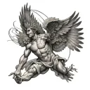 Icarus falling tattoo design idea