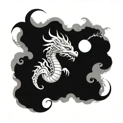 Get a tattoo that covers your entire arm related to a Nordic dragon named Nidhogg and the Moon tattoo design idea
