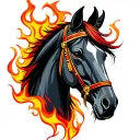 Lyrics m with the horse head on flame tattoo design idea