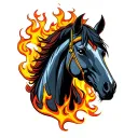 Lyrics m with the horse head on flame tattoo design idea