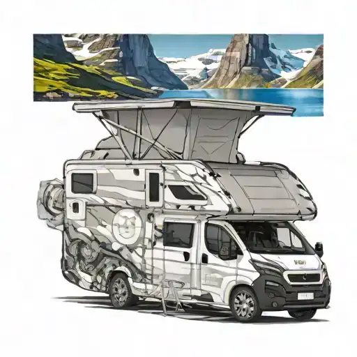 self built peugeot expert campervan in norway with trolltunga in the background  tattoo design idea