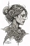 trapped depression alone tattoo design idea