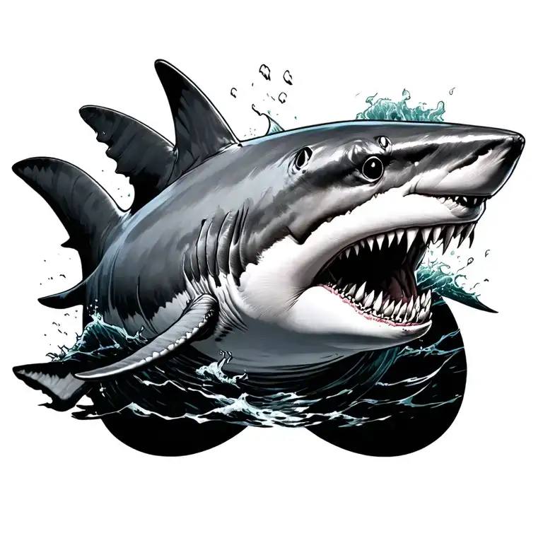 great white shark tattoo design idea